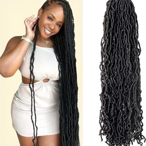 36 inch 6 Packs Faux Locs Crochet Braids Hair-New Curly Braiding Hair Extended